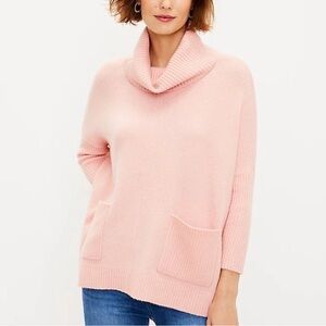 LOFT Soft Pink Women's Sweater Truckle neck Knit Sz Small